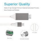 Wholesale Type C USB to HDMI Cable, HD TV Cable for Samsung Android Smart Phone, Tablet, Mac Laptop (White)